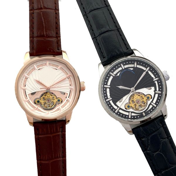 

men's watch watches watches luxury casual automatic mechanical stainless steel wristwatch, Slivery;brown
