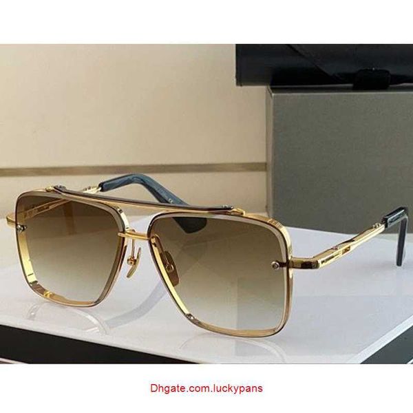 

2023 vintage sunglasses square women's sun glasses fashion designer shades luxury golden frame sunglasses uv400 gradient mach six dita, White;black