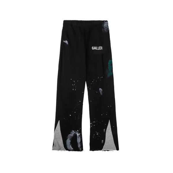 

galleries pant designer pants galleries dept letter print galleries denim straight sweatpants speckled letter print pant8, Black