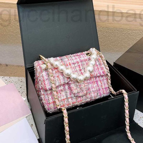 

23ss classic cf flap tweed crossbody bags handbags france brand fashion pearl handle quilted matelasse chain shoulder bag totes luxury desig