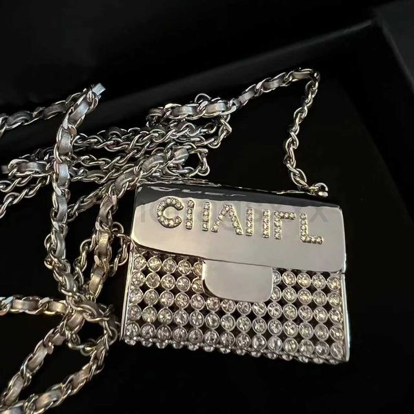 

designer mini shimmer diamond flap bags classic silver diamante metal lipstick case hardware chain coins purse wallets luxury dinner shiny c
