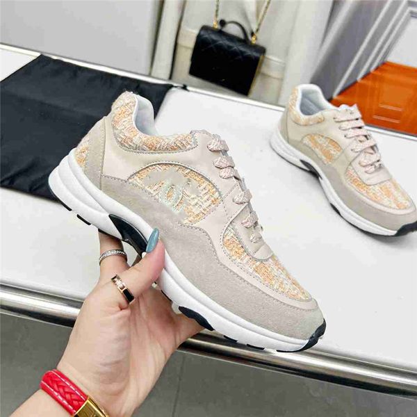 

luxury design bowling shoes 2023 channel fashion couple leather canvas comfortable elegant student sports running shoes casual coaching shoe