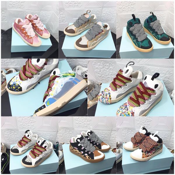 

2023 original curb sneakers casual shoes for men womens big size 12 loafer calfskin graffiti triple black pink mesh luxury designer platform