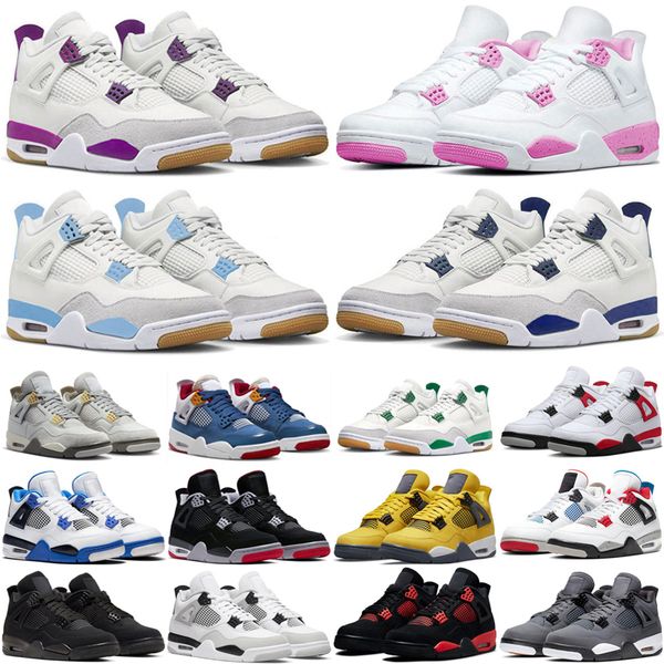 

jumpman 4 mens basketball shoes military black cat pine green sail seafoam university blue lightning union x 4s frozen moments men women tra