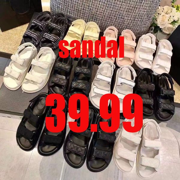 

designer slippers cowhide sandal luxury twine hand man women black white gray soft bottom outdoors slides round head thick bottom casual fla