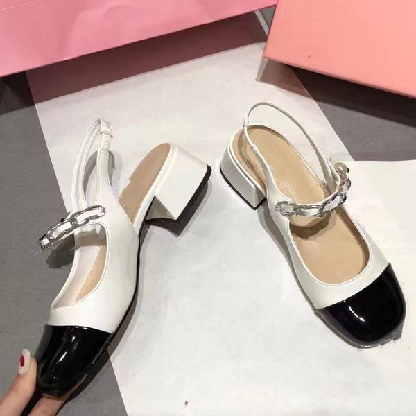 

slingback heels ballet flats mary jane shoes pumps sandals famous designer women mary janes t straps miu round toe chunky block heel low hee, Black