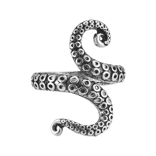 

retro creative silver color ocs open ring ocs tentacle ring men domineering jewelry