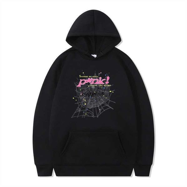 

men and women fashion hoodies sweatshirts new product young thug star same sp5der 55555 pink hoodie vh2s, Black