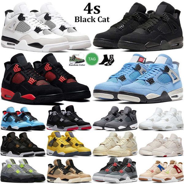 

og 4 4s basketball shoes men sneakers military black cat red thunder university blue white oreo canvas mens women trainers outdoor sports sh
