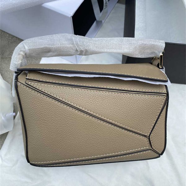 

luojiachun original sand litchi grain cowhide mini mini puz handmade car thread splicing handheld crossbody geometry bag