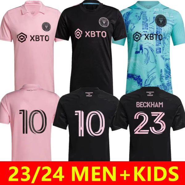 

2023 inter miami t-shirt soccer jerseys beckham yedlin campana gregore martinez jersey 23/24 inter miami fan version men football shirts kid, White;black
