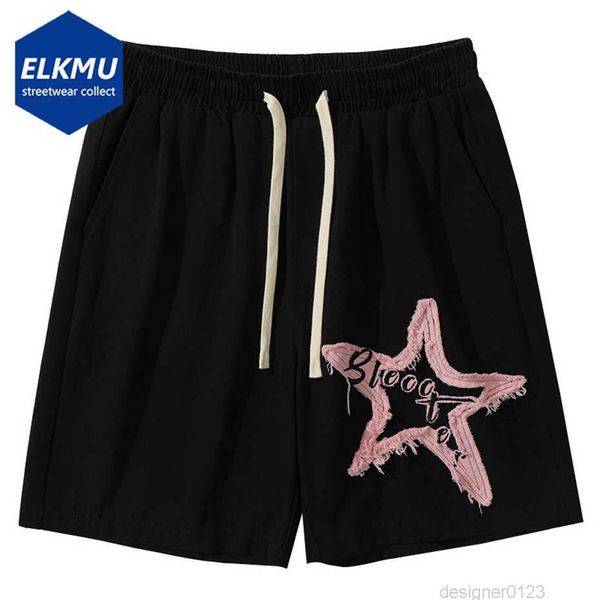 

star splicing shorts men's 2023 summer loose shorts harajuku streetwear hip hop baggy shorts y2k track sweat shorts man, White;black