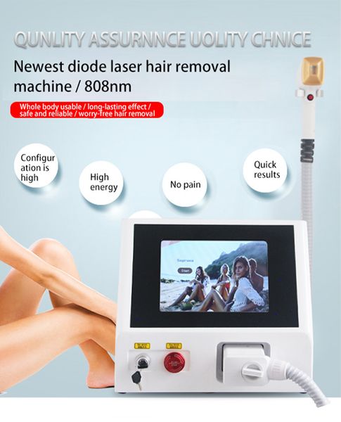 

3 waves diode laser hair removal machine powerful three wavelengths 755nm 808nm 1064nm 20 million s skin rejuvenation beauty salon equipment, Black