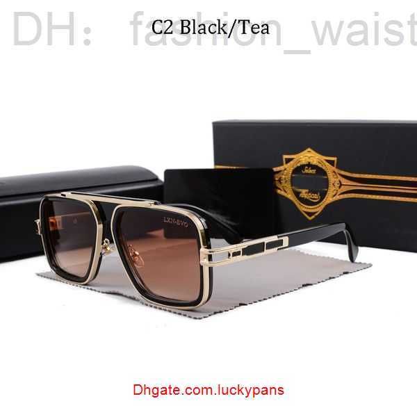 

sunglasses men vintage pilot square women's sun glasses fashion designer shades luxury golden frame uv400 gradient lxn evo dita 21, White;black