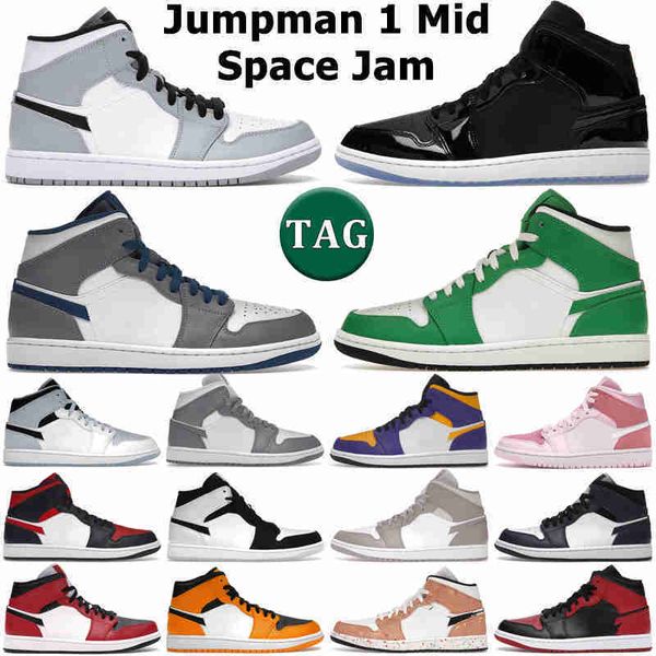 

1 mid basketball shoes men women 1s space jam light smoke grey digital pink true ice blue diamond shorts chicago toe banned mens trainers ou