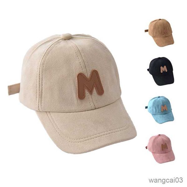 

caps hats spring summer children cap suede letter baby hat outdoor casual boys girls kids adjustable sun caps, Yellow