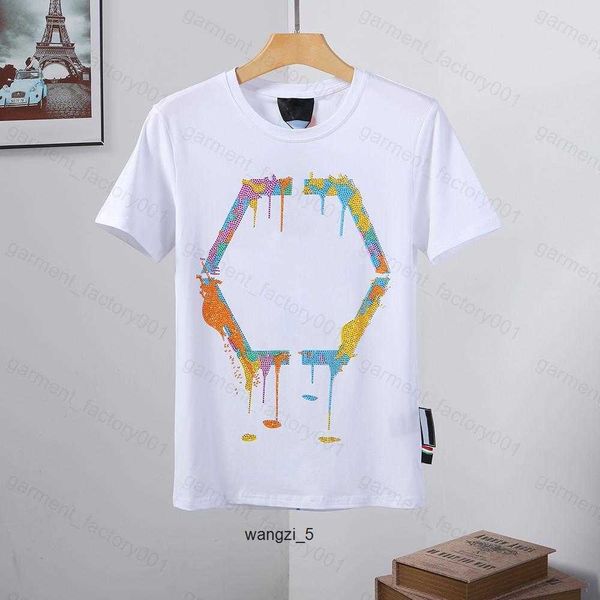 

phillip plain men designer pp skull diamond t shirt short sleeve dollar brown bear brand tee o-neck skulls tshirt tees 07 u3lc 19 ekt9, White;black