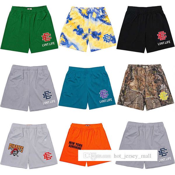 

eric emanuel designer mens shorts ee brand men's casual shorts fitness women summer sandbeach gym workout mesh basketball football spor, Black