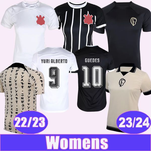 

23 24 guedes gil women soccer jerseys 22 23 fagner cantillo cassio r.augusto home white black away 3rd training wear football shirts, Black;yellow