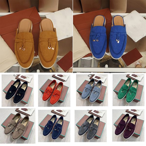 

for decor womens loro piana casual slippers classic sandals loafers shoes flat slides slipper designers high elastic beef tendon bottom size