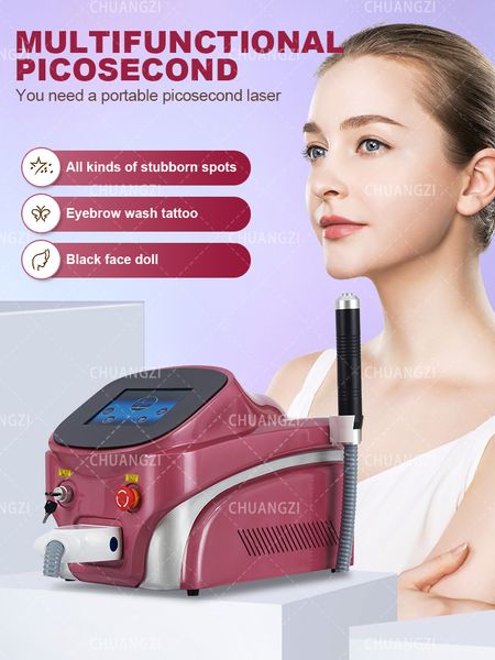 

picosecond beauty machine q switch nd yag our wavelengths nd yag la-ser 755 1320 1064 532 nm, Black