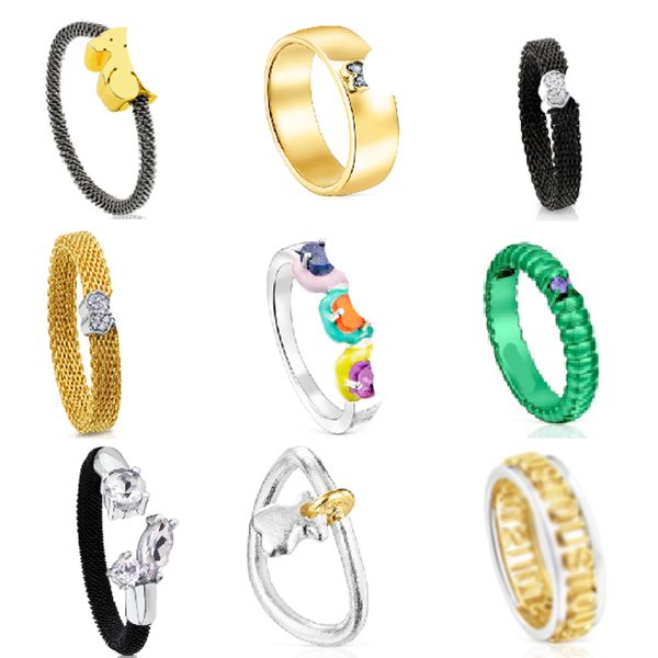 

2023 new brass touss spanish cute bear rings ring for women exquisite chic and luxury jewelry show delivery gift box, Silver
