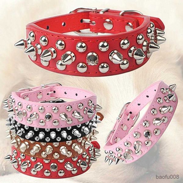 

dog collars pet dog rivet collar studded faux leather buckle neck collar r230609