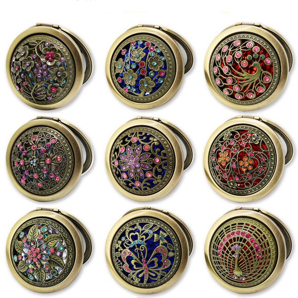 

wholesale compact mirrors vintage design bronze color folding makeup mirror mini pocket cosmetic mirror