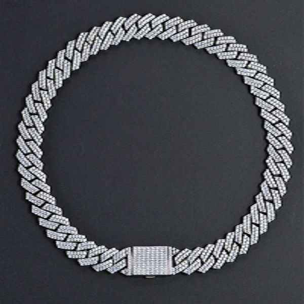 

hip hop jewelry custom 20mm prong cuban pave link chains necklace, Silver