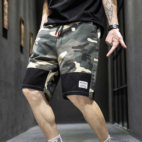 

camouflage shorts men casual summer gym shorts military style army green baggy tactical mens shorts drawstring punk pants, White;black