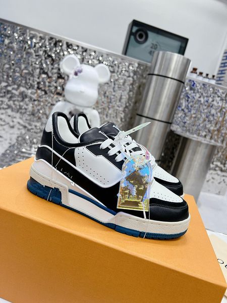 

2023 luxury designer woman's shoe leather lace up mens fashion platform sneakers white black mens womens casual shoes 0607