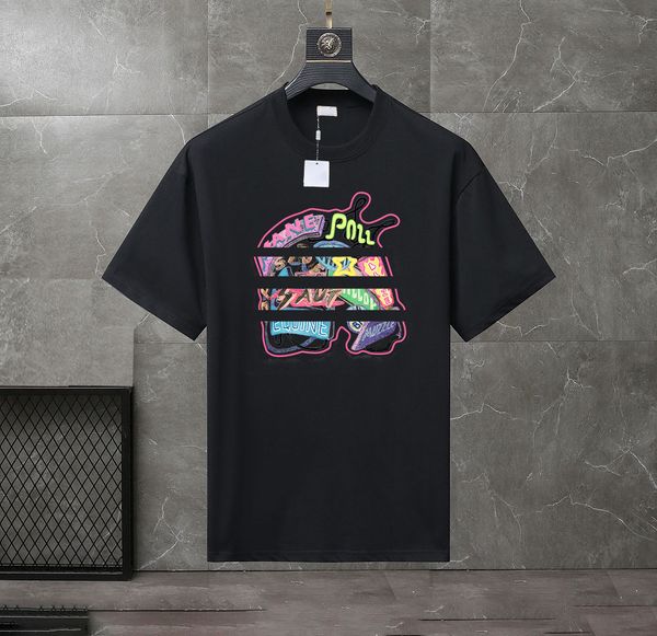 

2023 summer men's and women's fashion and leisure brand temperament joker soft cartoon letter printed t-shirt size xs-4xl#am60, White;black