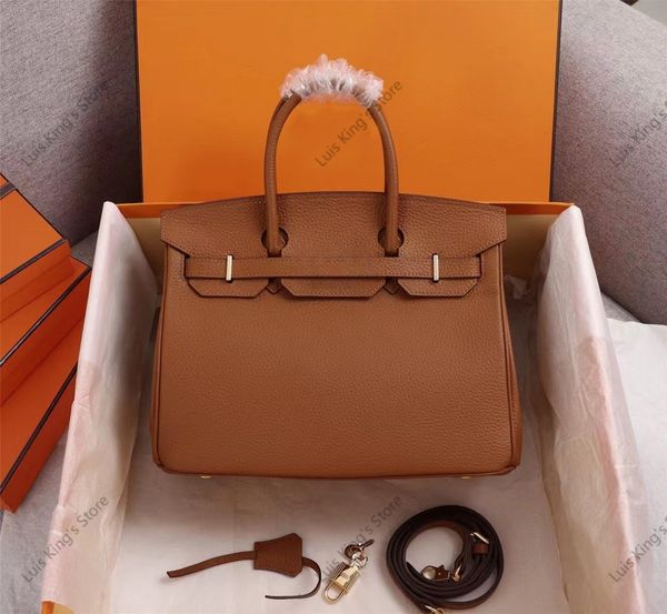 

luxury designer women bag burkin handbag real leather large tote graceful cowhide gold buckle 30cm 25cm multiple colors