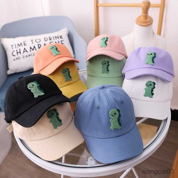 

caps hats dinosaur kids cap soft cotton baby boy girl hat spring summer outdoor adjustable children sun hats, Yellow