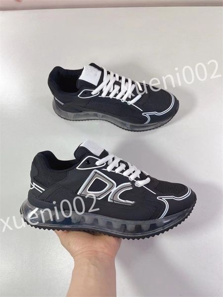 

fashion designer shoe lightweight lace-up breathable casual sneakers business leisure walking loafers, Black