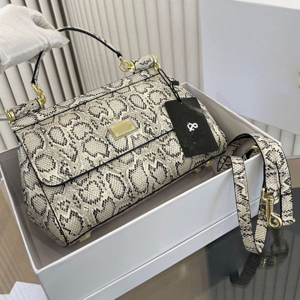 

women handbag hand bag lady elegant totes crossbody bags snakeskin leather fashion letter badge adjustable removable shoulder strap flap han