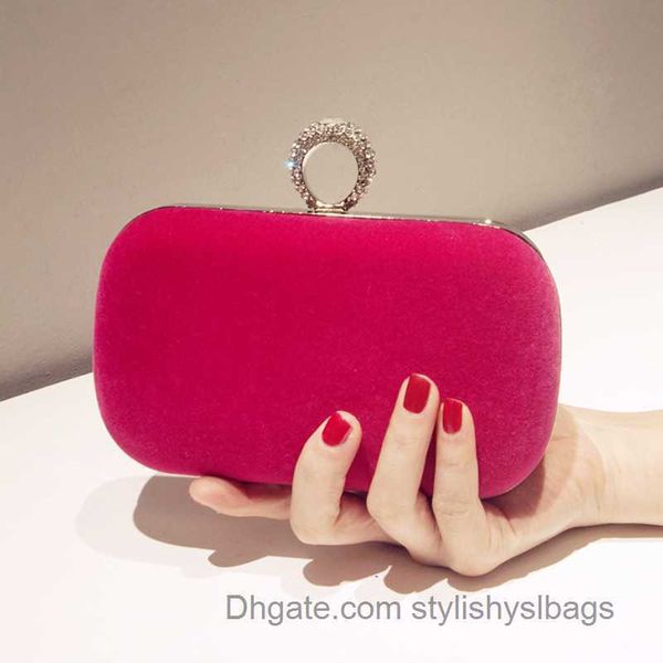 

shoulder bags rose red small shoulder bag velvet ladies clutch bag women evening party purse and handbag luxury cross body bag