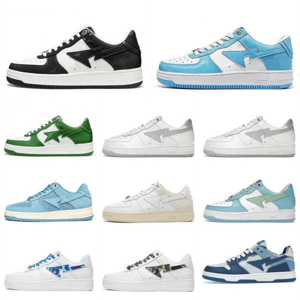 

trainers bapestas baped designers casual shoes black white platform bapesta sk8 sta patent leather green outdoor plate-forme brown ivory men