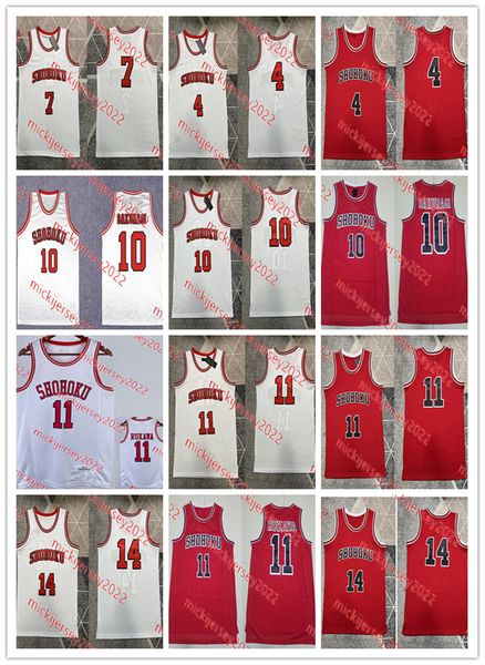 

mens hanamichi sakuragi kaede rukawa slam dunk shohoku basketball jersey #7 ryouta miyagi 4 takenori akagi 14 hisashi mitsui japan anime jer, Black