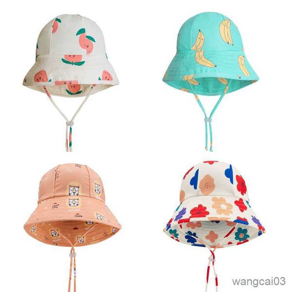

caps hats baby beach hats summer sunscreen caps for kids children's windproof hats girls boys fisherman caps swimming baby stuff, Yellow