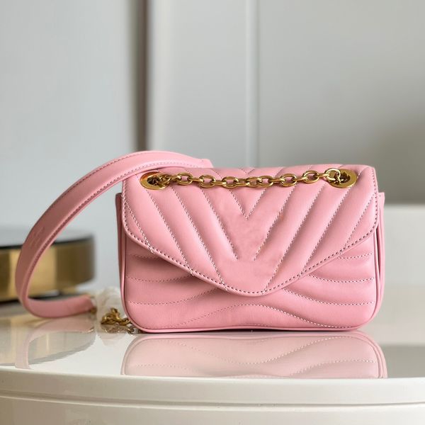 

designer bag new wave small chain bag womens luxury multi pochette handbag crossbody bags quilted cow leather gold chain shoulder bag m20687