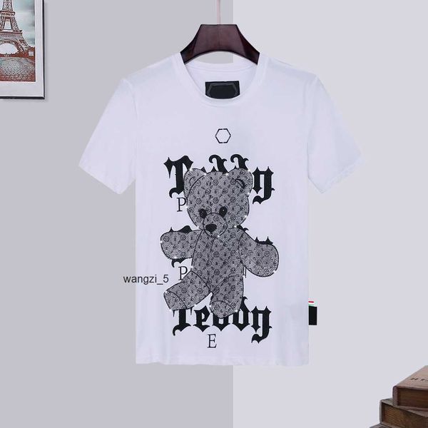 

phillip plain men designer t shirt geometric pattern summer casual tee fashion ins style streetwear loose sport hip-hop yl3y 1 zsp1, White;black