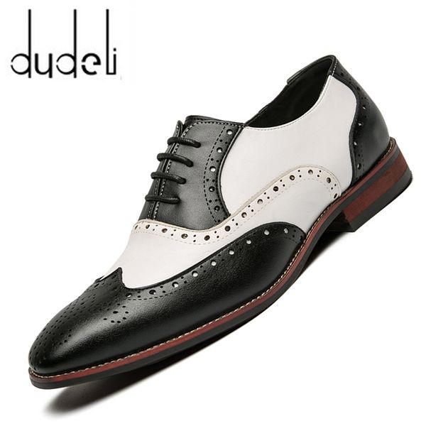

men dress shoes handmade brogue style paty leather wedding shoes men flats leather oxfords formal shoes loafers party flats, Black