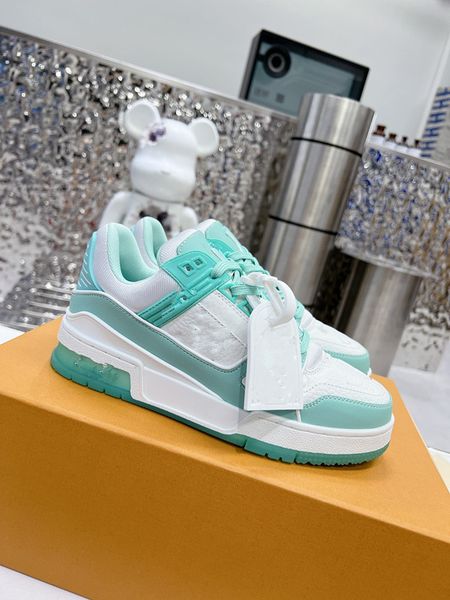 

luxury designer woman shoe leather lace up men fashion platform sneakers white black 0607