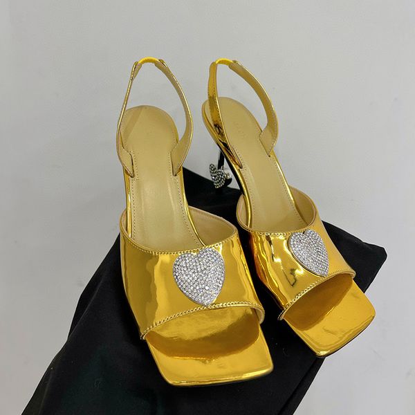 

mach high heeled women's sandals crystal heel love genuine leather women's shoes fashion dinner party luxury designer with box del, Black