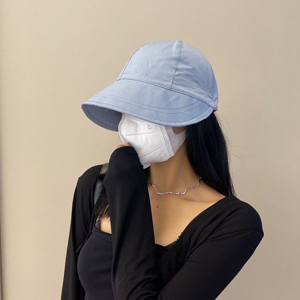

no makeup street p fisherman hat women uv protection big head visor visor breathable thin visor hat, Blue;gray