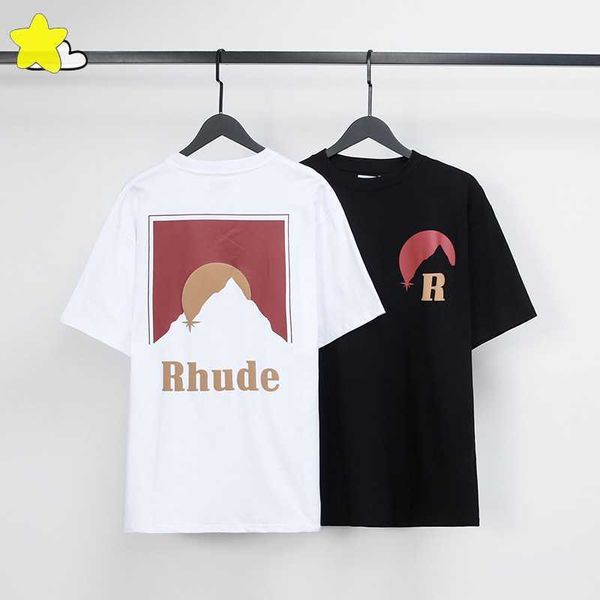 

vintage classic moonlight sunset printing rutherde t shirt men women 1 cotton quality short sleeve, White;black