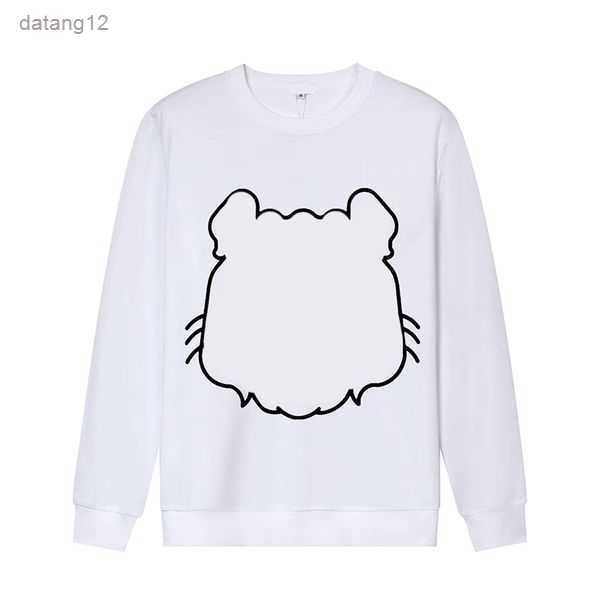 

designer fashion men women hoodie tiger head advanced embroidery round neck pullover autumn winter loose high street classic rslo, Black