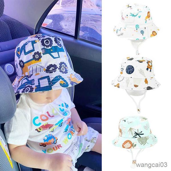 

caps hats summer baby hat print toddler boys girls bucket hat outdoor beach kids protection sun cap, Yellow
