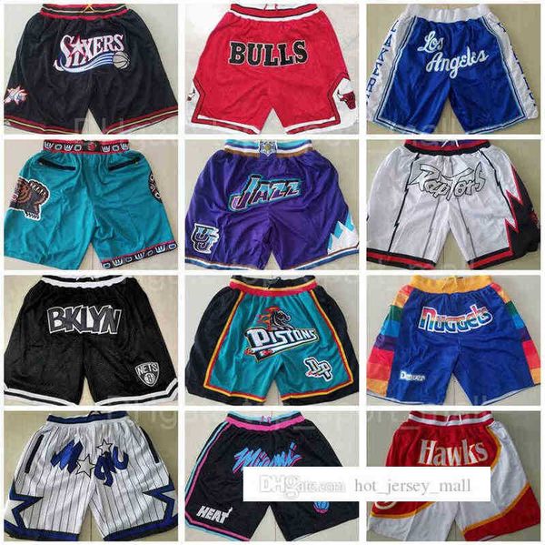 

team just shorts don sport basketball short running wear with pocket zipper sweatpants hip hop pant blue white black red purple men top